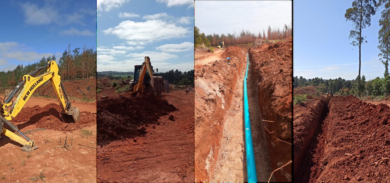 Tubulações e adutoras, foto 1. Obra executada pela EHK Engenharia